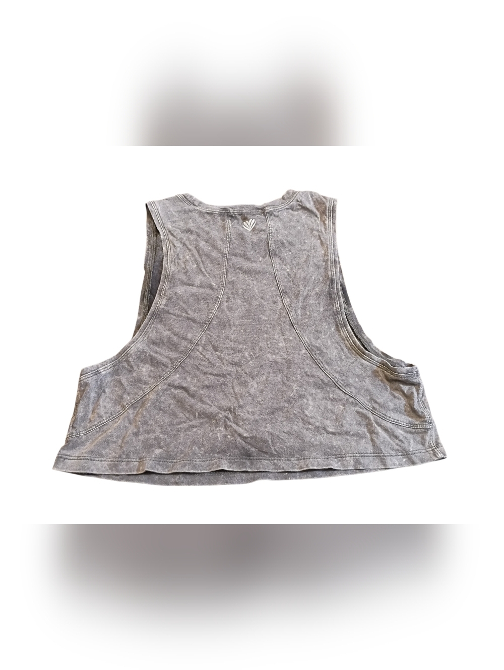 Forever 21 Acid Wash Cropped Tank Top Gray Sleeveless Boxy Fit Women’s Medium - Picture 2 of 5